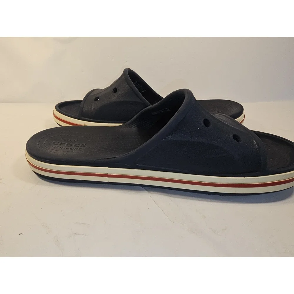 Crocs Unisex Bayaband Slide - Navy/Pepper - Men's 6 Womens 8‎